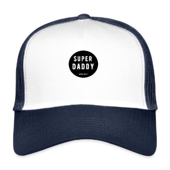 Superdad Daddy Vater Dad Papa - Trucker Cap - Weiß/Navy - Vorne