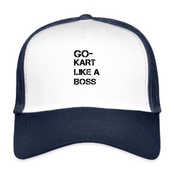 Go kart Kart fahren - Trucker Cap - Weiß/Navy - Vorne
