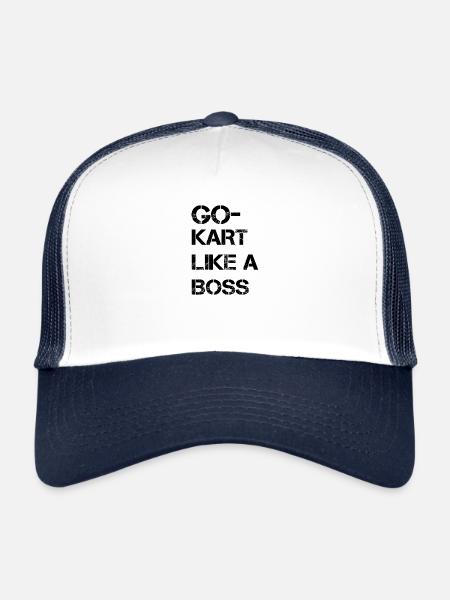 Go kart Kart fahren - Trucker Cap - Weiß/Navy - Vorne