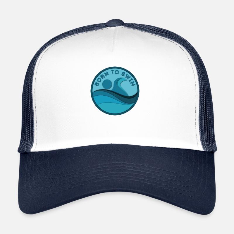 Born To Swim - Trucker Cap - white/navy