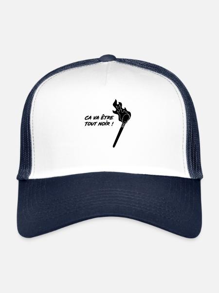 ca va etre tout noir - Casquette trucker  - blanc/marine - Devant