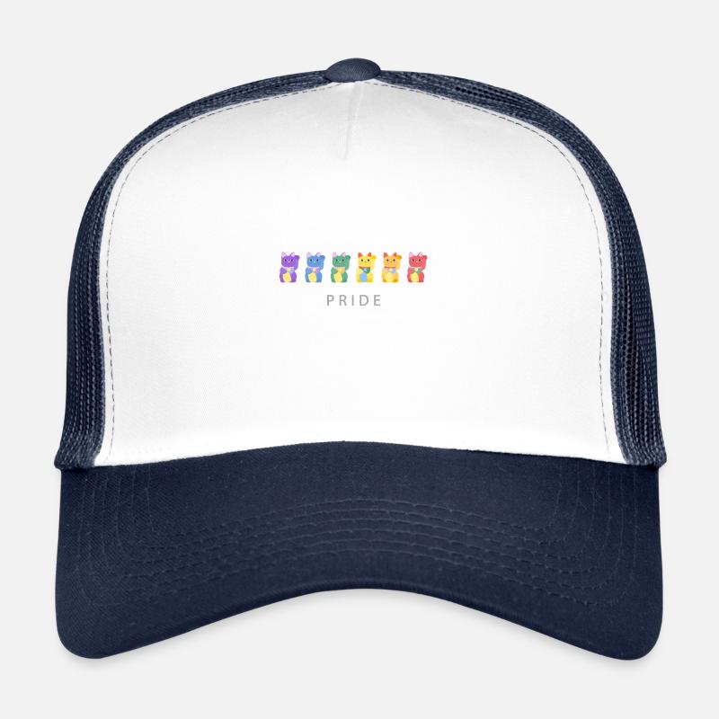 Pride Month Winkekatze - Trucker Cap - Weiß/Navy