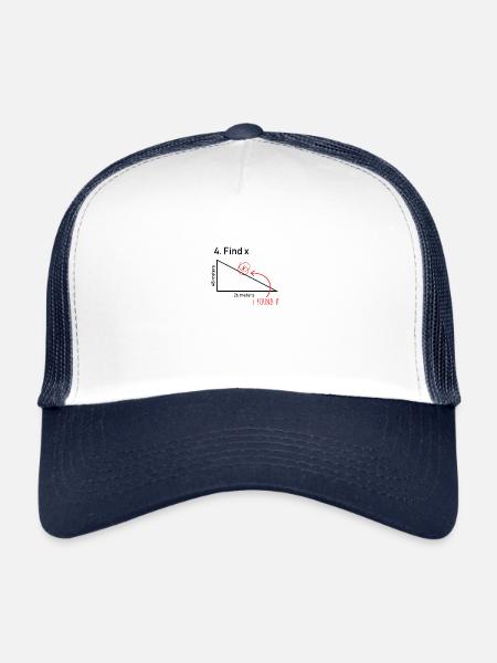 Find X Funny Saying Math Teacher Graphic - Trucker Cap - white/navy - Front