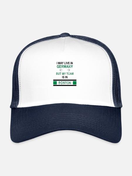 Mon équipe est à Boston | Conception des fans des Celtics - Casquette trucker  - blanc/marine - Devant