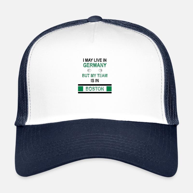 Mon équipe est à Boston | Conception des fans des Celtics - Casquette trucker - blanc/marine