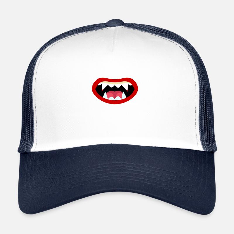 Bouche de vampire - Casquette trucker  - blanc/marine