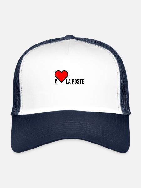 j'adore la poste facteur livraison - Casquette trucker  - blanc/marine - Devant