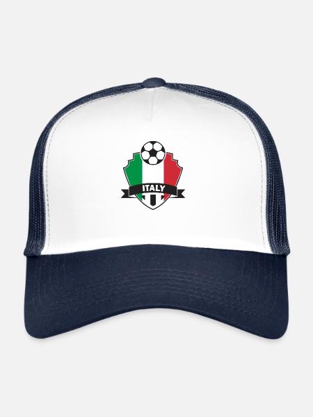 Italie Football - Casquette trucker  - blanc/marine - Devant