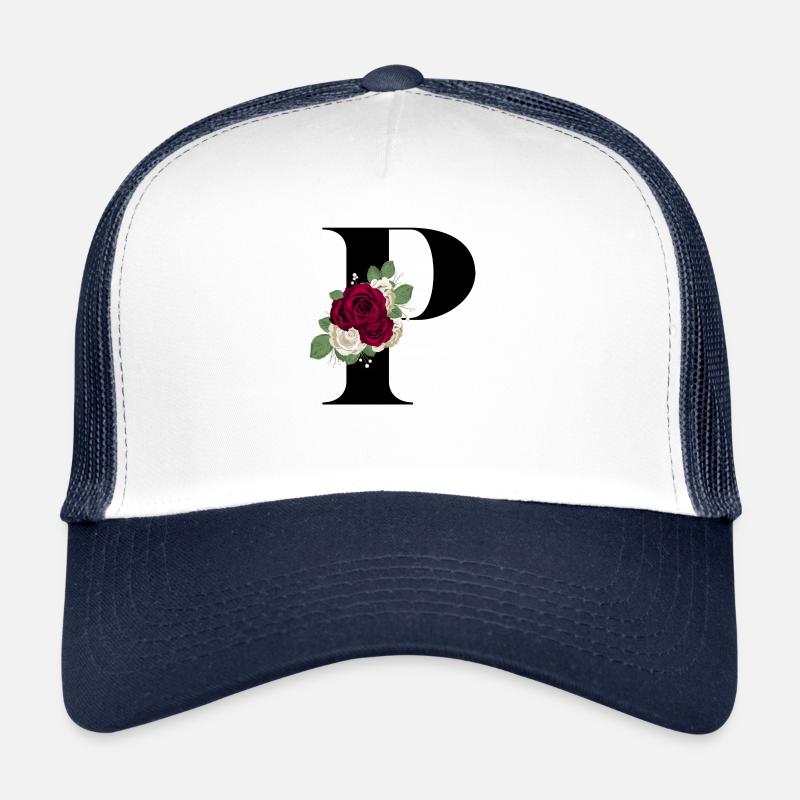 lettre P fleuris Casquette trucker 