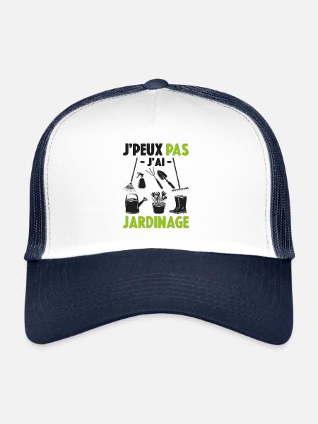 Je Peux Pas J'ai Jardin Cadeau De Jardinage - Casquette trucker  - blanc/marine - Devant
