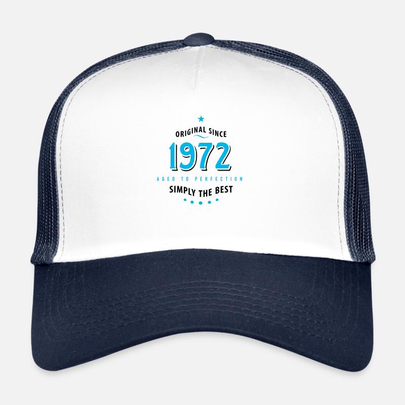 Original seit 1972 Geburtstag simply the best Star - Trucker Cap - Weiß/Navy