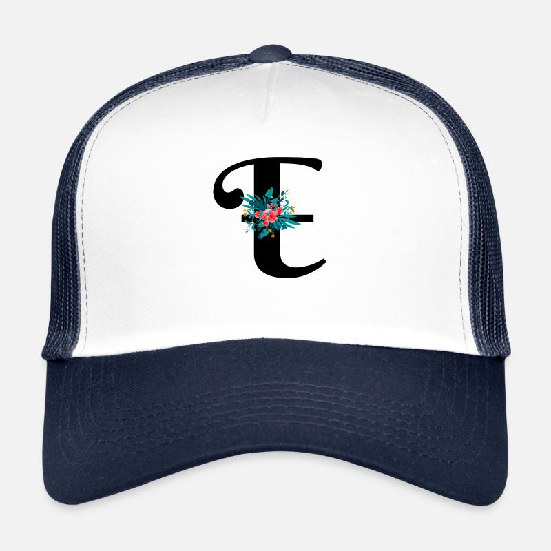 letter E flowered Trucker Cap