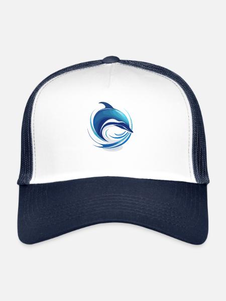 the dolphin - Trucker Cap - white/navy - Front