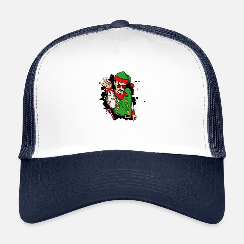saltbae SANTA ELF - Casquette trucker  - blanc/marine