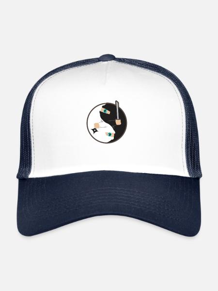 Yin Yang Ninja Day and Night - Gift Idea - Trucker Cap - white/navy - Front