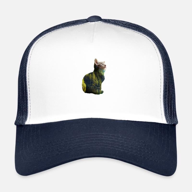 Double exposition Animaux Chat Nature - Idée cadeau Casquette trucker 