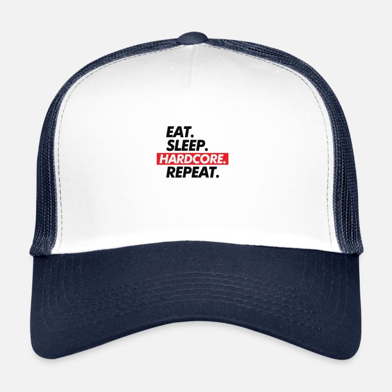 Répétition Hard Core Eat Sleep Casquette trucker 