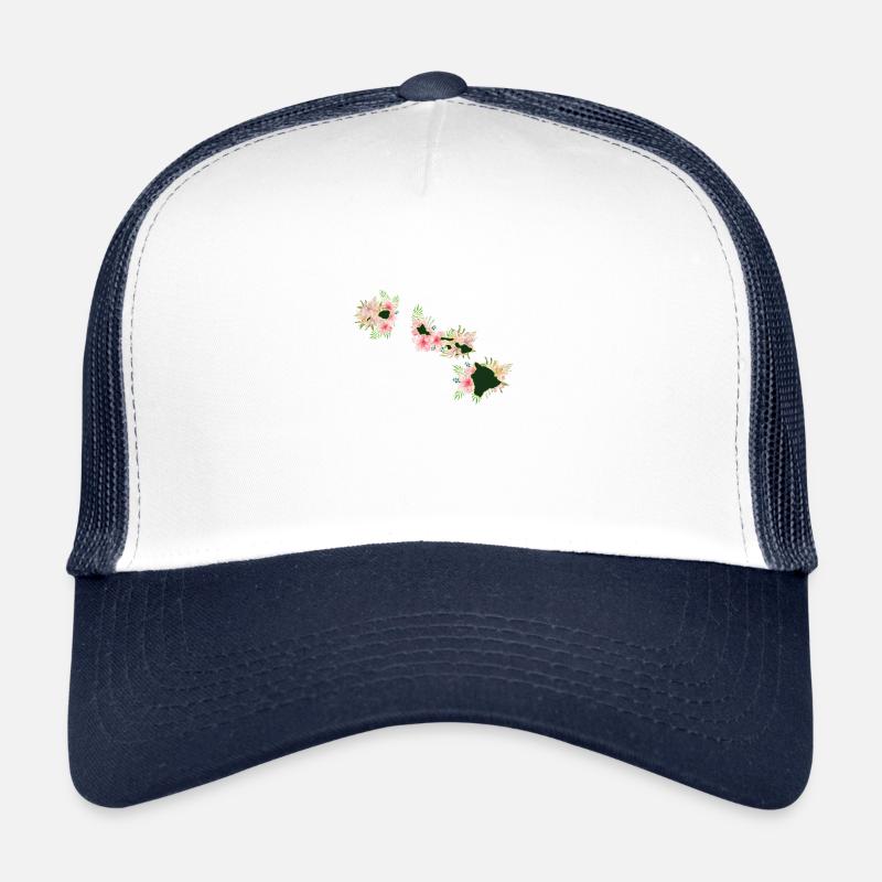 Hawaï Carte Hawaï fleurs Aloha idée cadeau Casquette trucker 