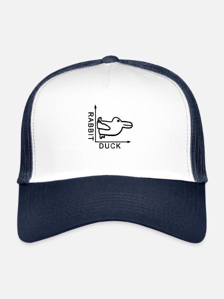 Rabbit duck bunny end graph - Trucker Cap - white/navy - Front