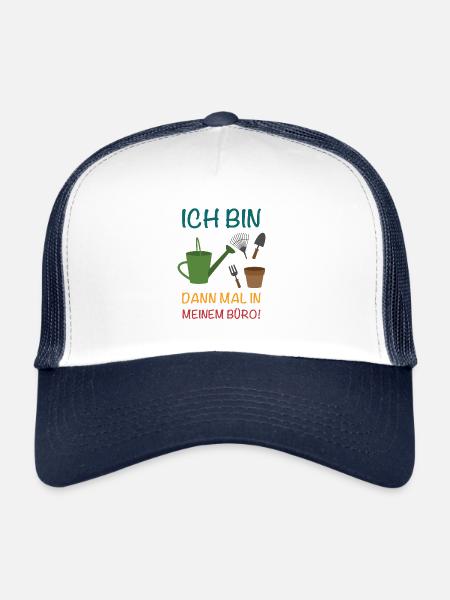 I'm then times in my office - garden! nursery - Trucker Cap - white/navy - Front
