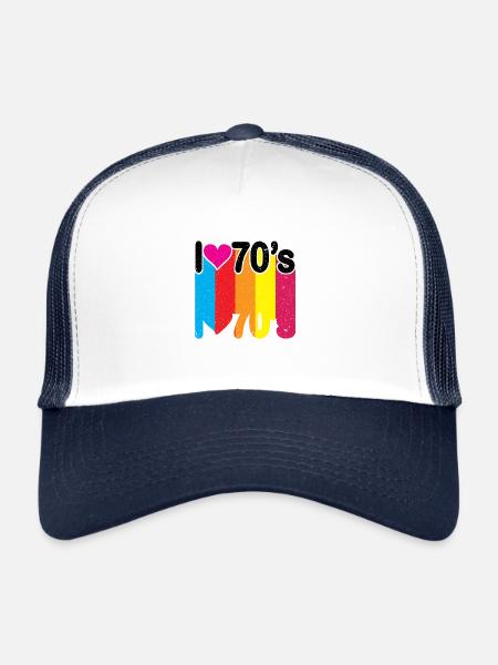 I LOVE 70s - Trucker Cap - white/navy - Front