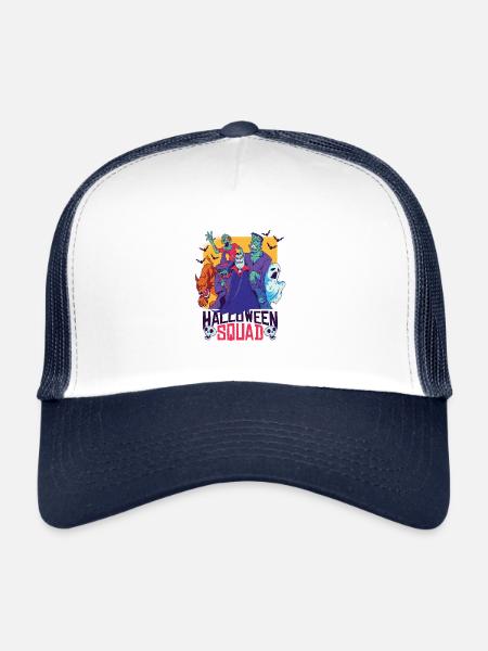 Équipe d'Halloween! - Casquette trucker  - blanc/marine - Devant