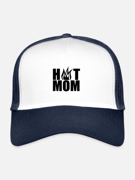 Hot Mom - Trucker Cap - white/navy - Front
