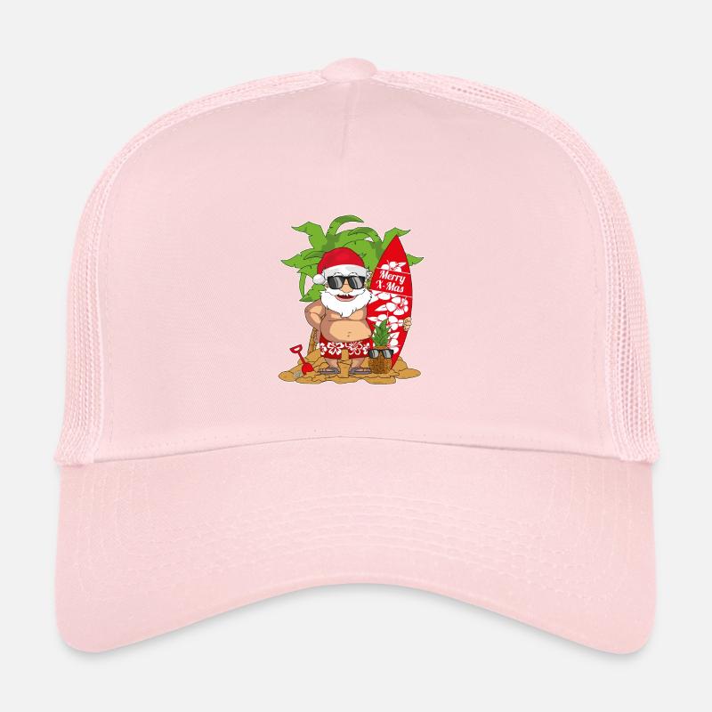 Cadeau de plage Santa Surf Surf Casquette trucker 