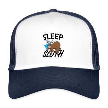 SCHLAFE WIE EIN FAULTIER I SONNTAGSMODUS AKTIV - Trucker Cap - Weiß/Navy - Vorne