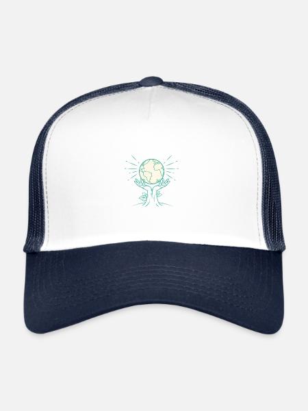 Earth is lifted from the tree of life to heaven - Trucker Cap - white/navy