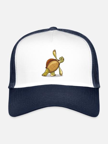 Yoga turtle - Trucker Cap - white/navy - Front