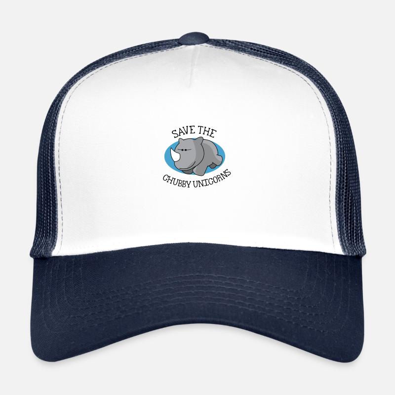 Mollige Einhorn - Trucker Cap - Weiß/Navy