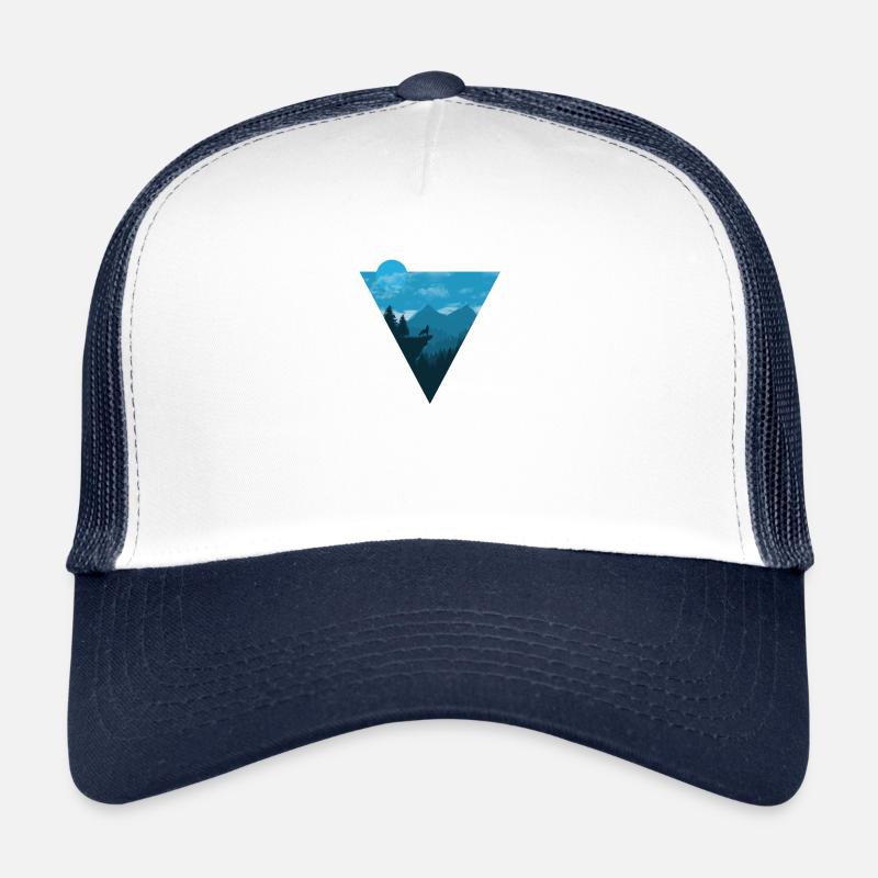 Cadeau de camping Randonnée Voyages Backpacker Wolf Casquette trucker 