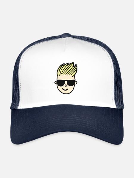 face - Casquette trucker  - blanc/marine - Devant