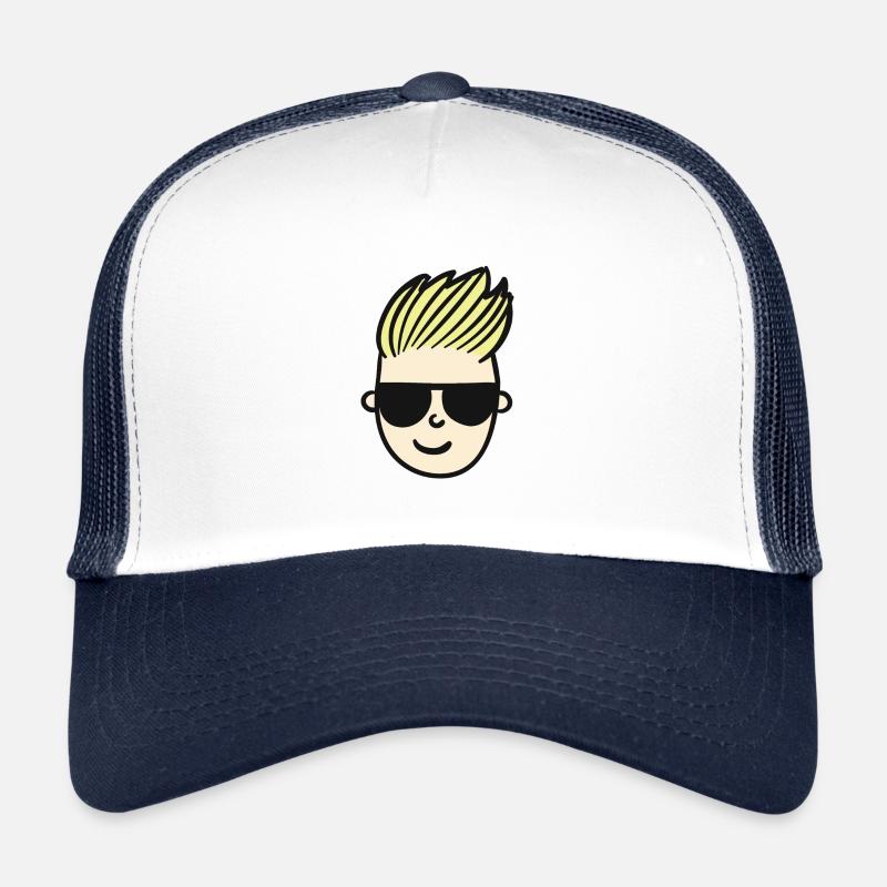 face - Trucker Cap - white/navy
