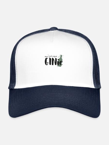 Ginie gin o clock tonic alcohol sayings gift - Trucker Cap - white/navy - Front