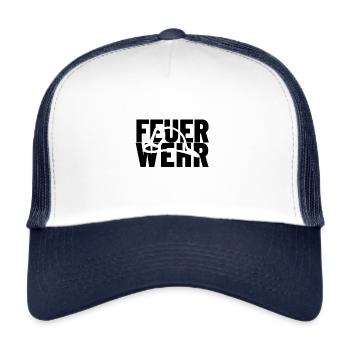 Feuerwehr mit Feuerwehrhelm - Trucker Cap - Weiß/Navy - Vorne