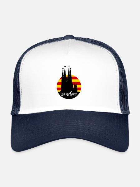 Barcelona - Trucker Cap - Weiß/Navy - Vorne