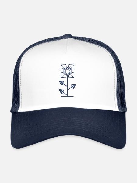 Flower Power - Trucker Cap - white/navy - Front