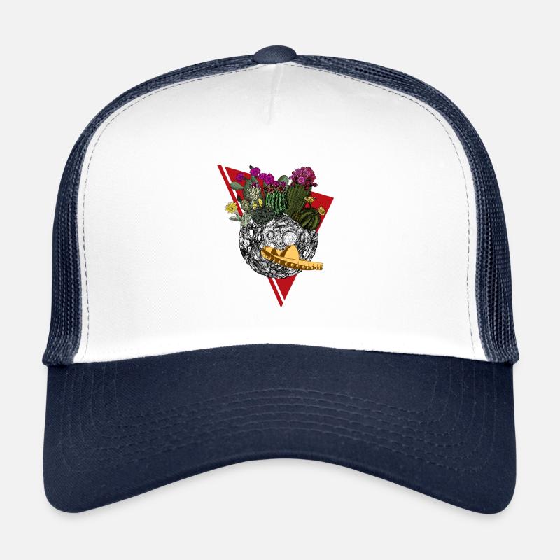 Planète de cactus en couleur - Casquette trucker  - blanc/marine