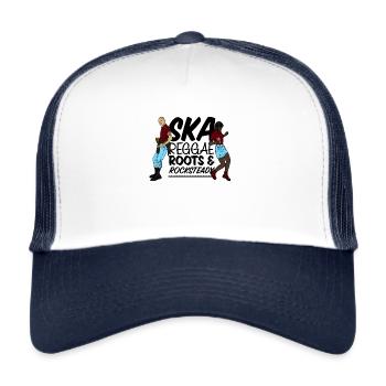 Trojaner Skinhead-Reggae-Druck - Ska, Roots & - Trucker Cap - Weiß/Navy - Vorne