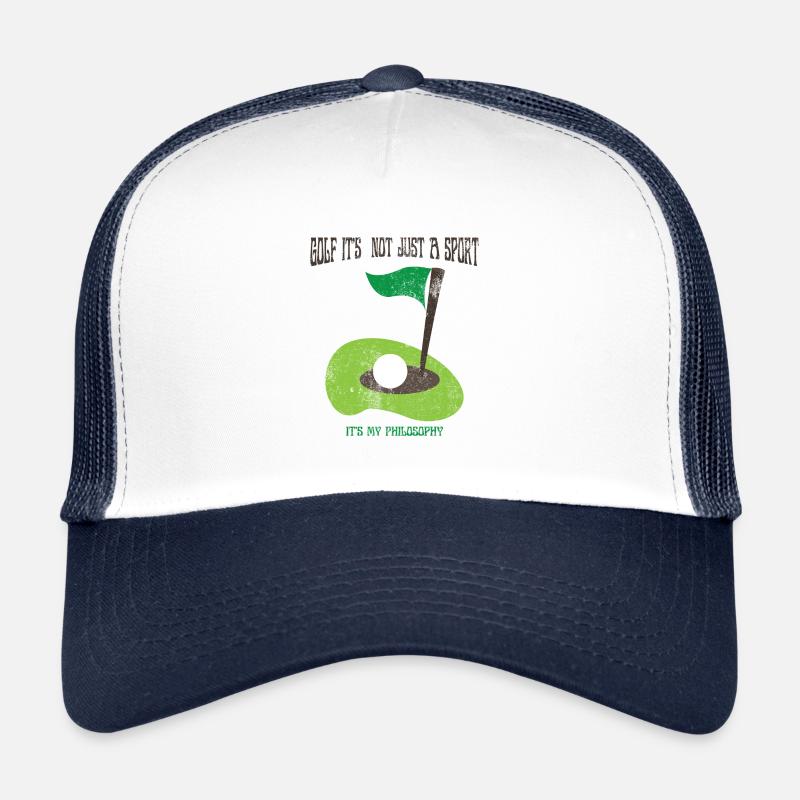 Golf retro saying love - Trucker Cap - white/navy