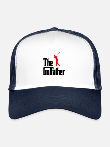 Golf Père Cadeau Motif T-shirt - Casquette trucker  - blanc/marine - Devant