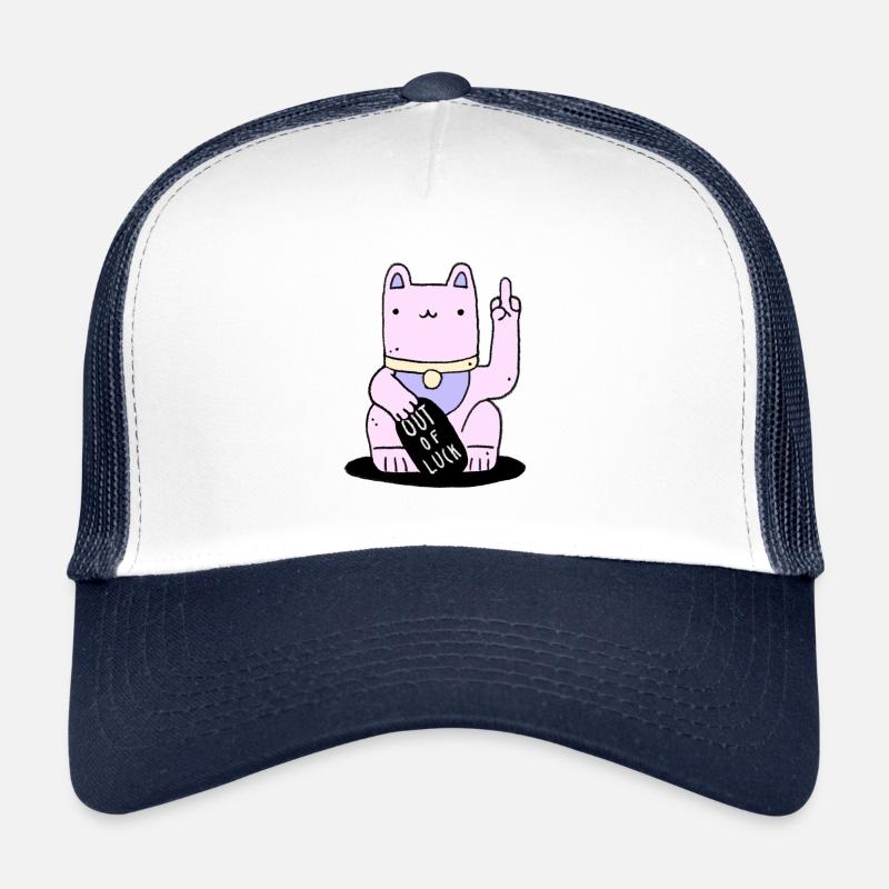 GLÜCKSKATZE - Trucker Cap - Weiß/Navy