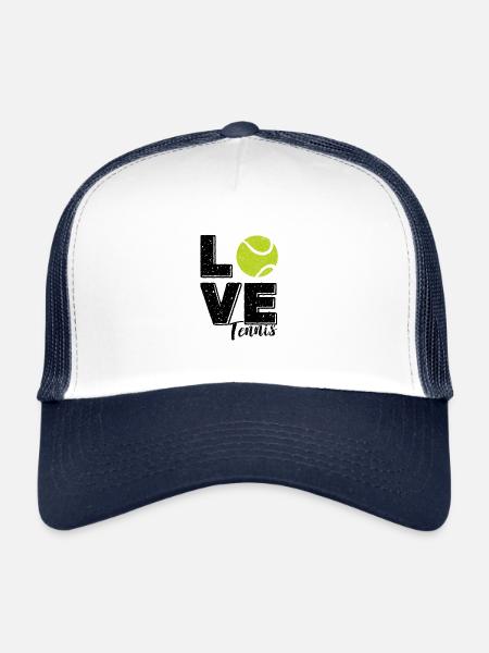 Tennis player I love tennis tennis ball - Trucker Cap - white/navy - Front