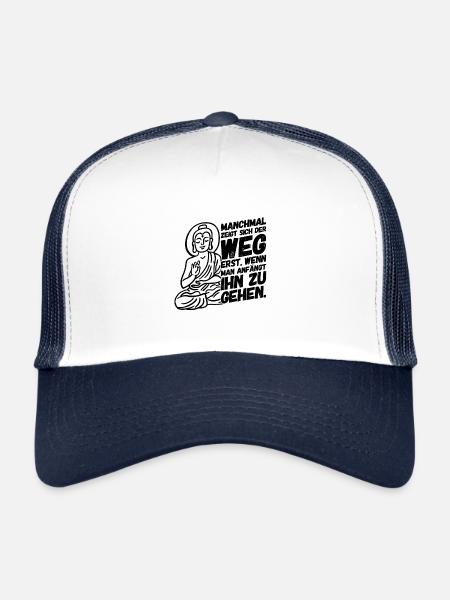 Buddha Weg Buddhismus II - Trucker Cap - Weiß/Navy