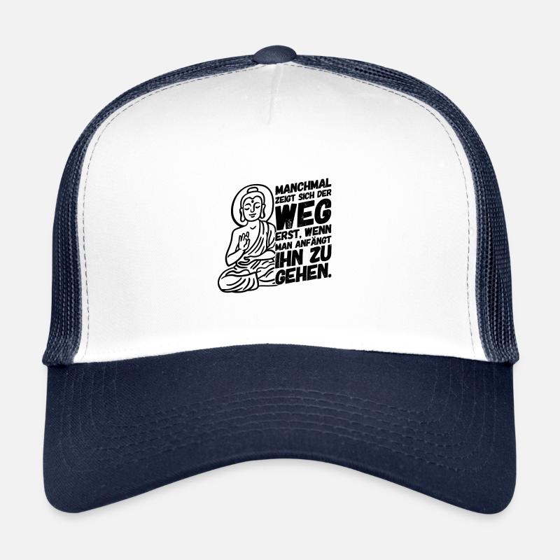 Buddha Weg Buddhismus II - Trucker Cap - Weiß/Navy