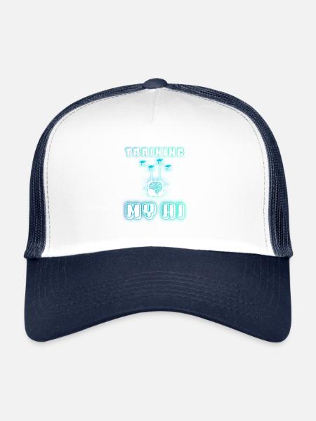 TRAINING MY HI (Human Intelligence) - Trucker Cap - white/navy - Front