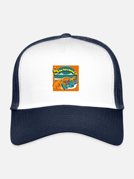 Summer vibes Retro style - Trucker Cap - white/navy - Front