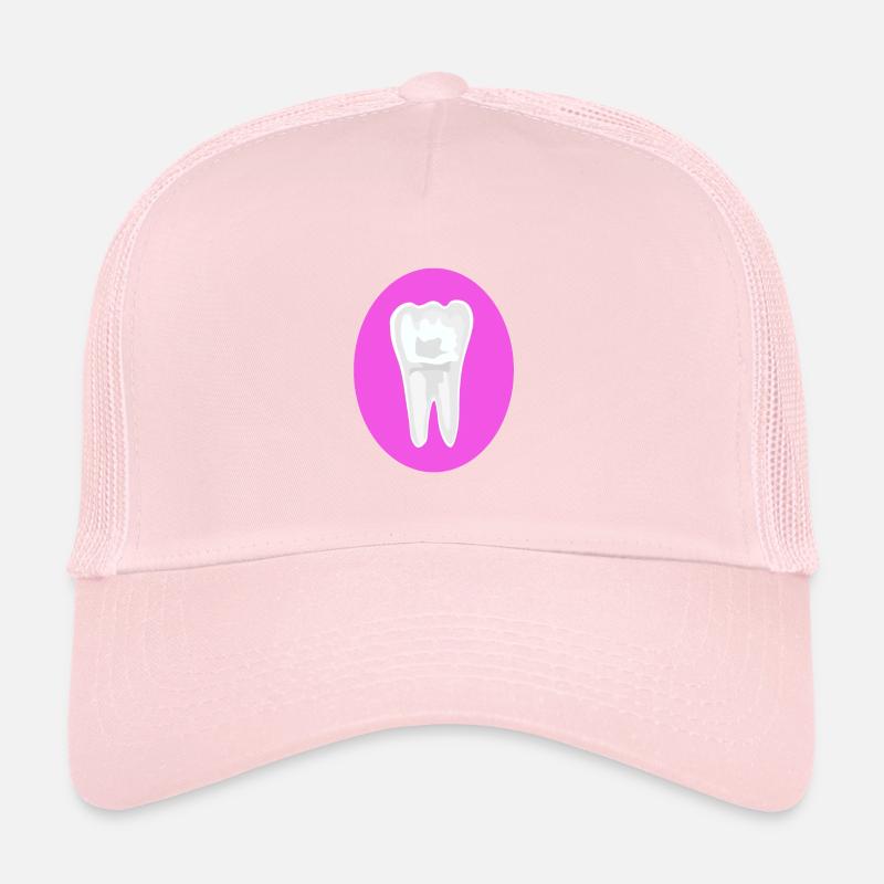 Dent à fond rose Casquette trucker 